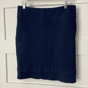 Cabi Navy Blue Lido Knee Length Business Office Work Skirt Style #5051 Size 6